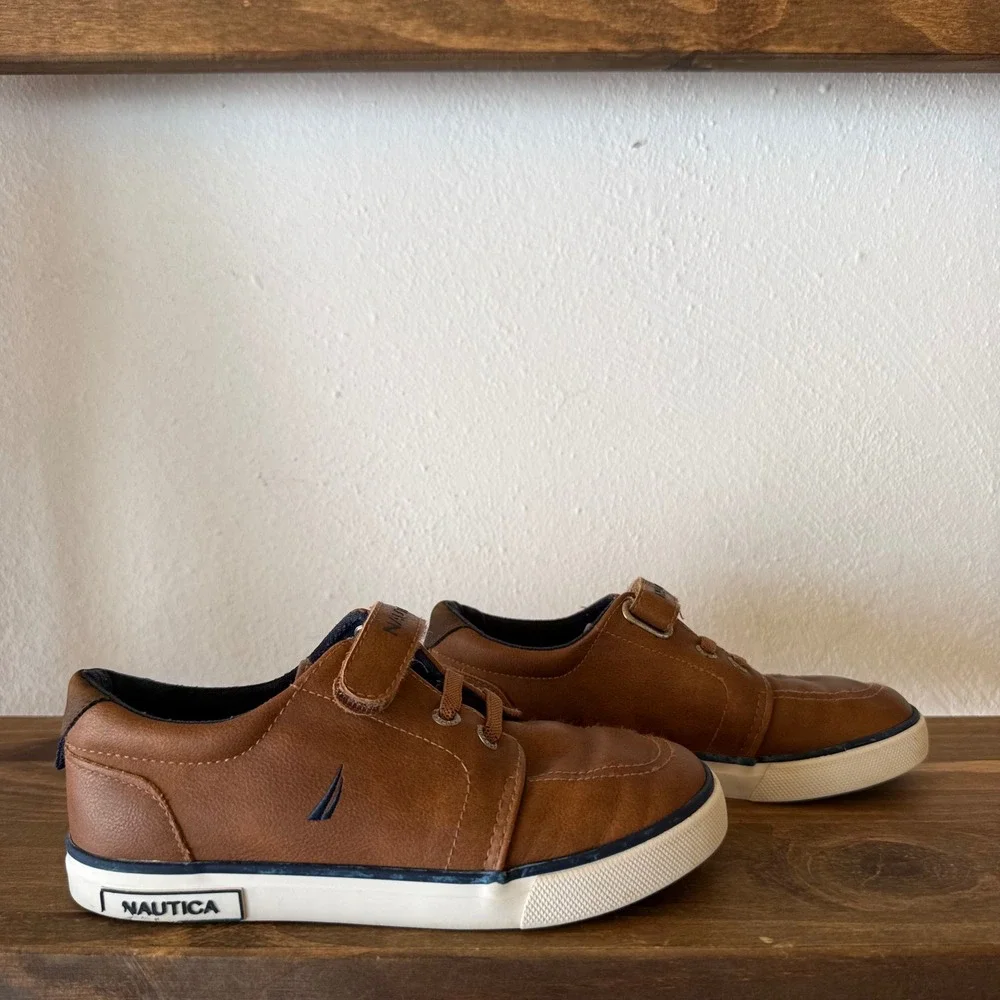 Nautica Berrian Toddler Brown Casual Sneakers Hook Loop Size 12
